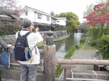 八幡堀の風景を撮影